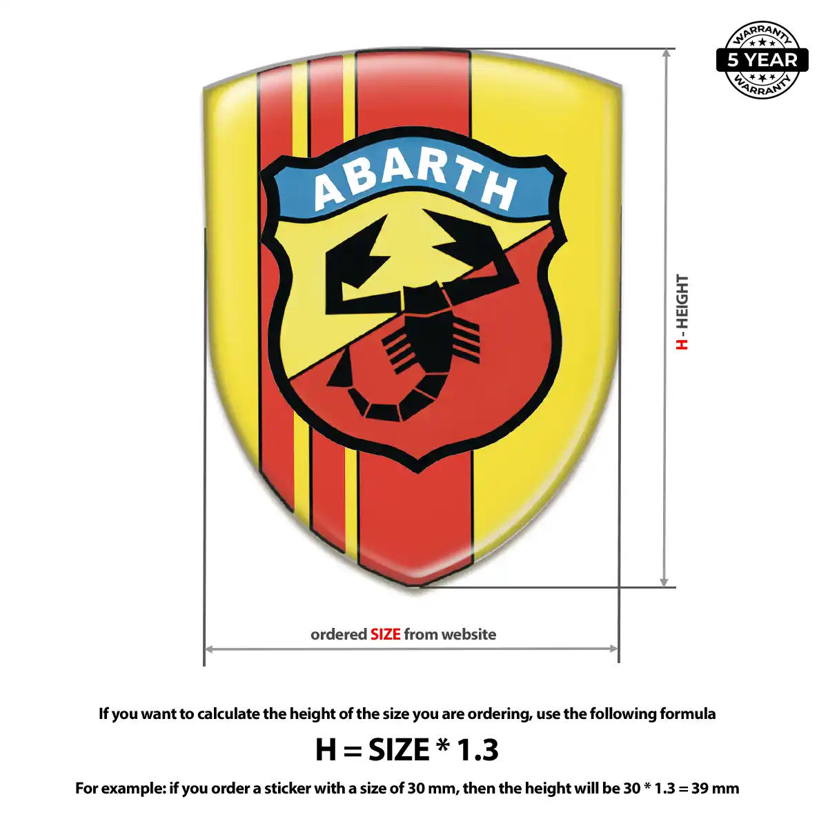 Abarth Epoxy Domed Sticker Outer Style