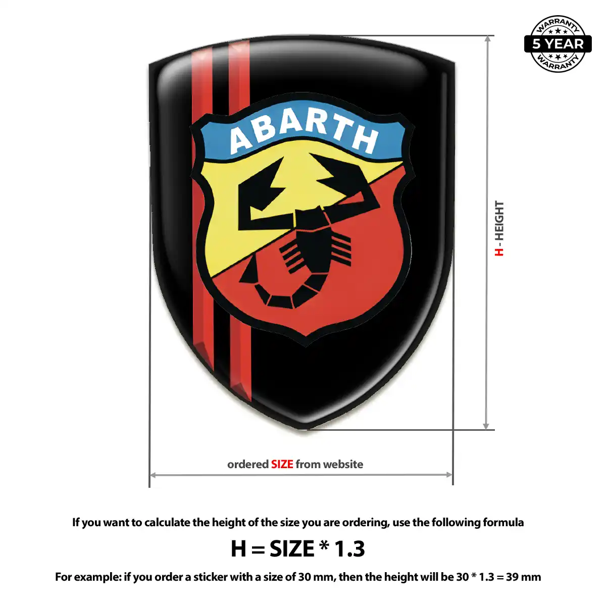 Abarth Epoxy Domed Sticker Prestige Line