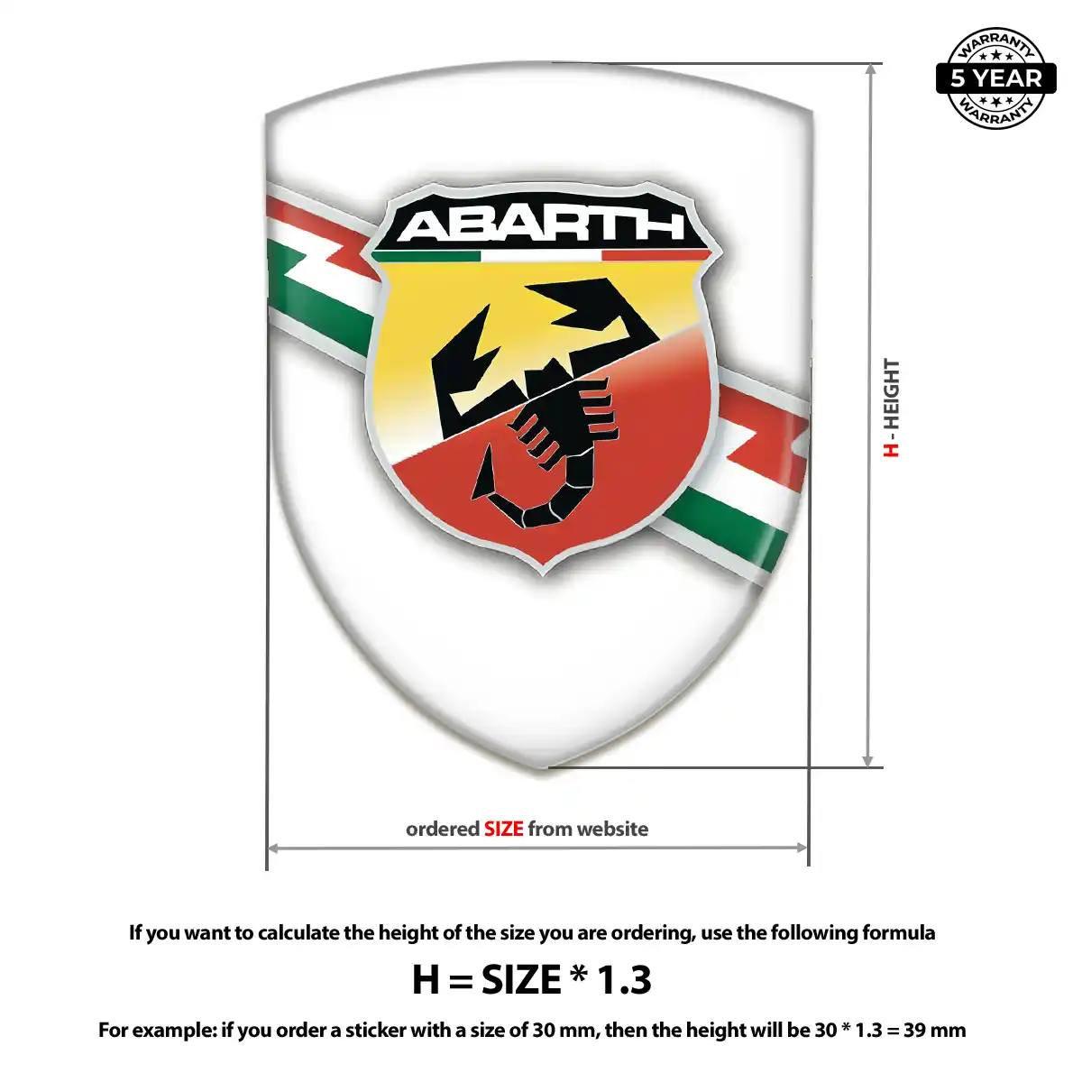 Abarth Epoxy Domed Sticker Refined Design