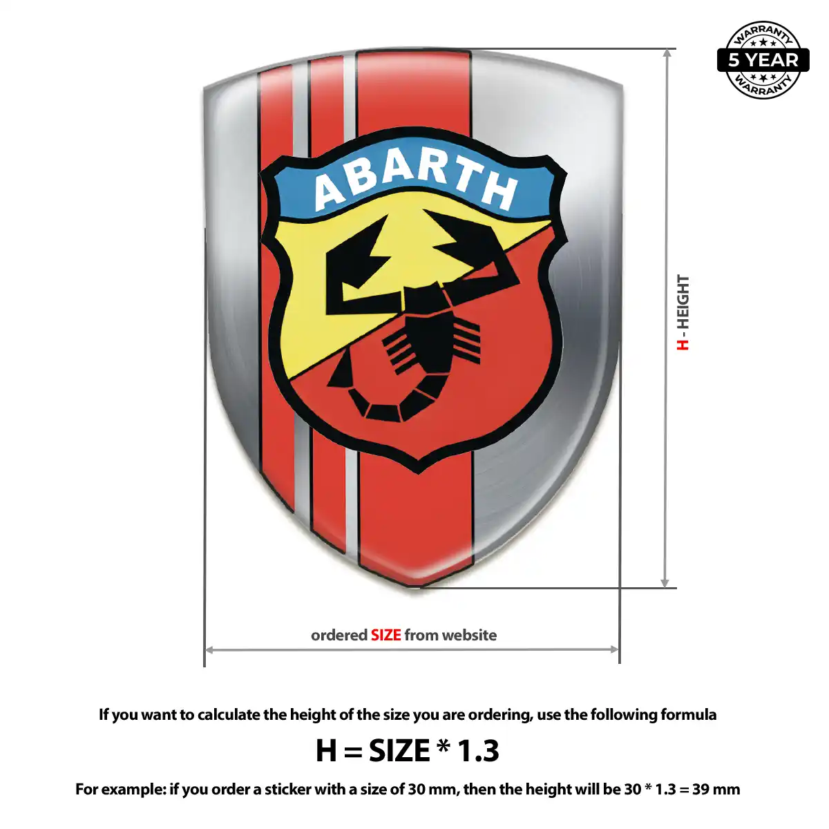 Abarth Epoxy Domed Sticker Resin Elite