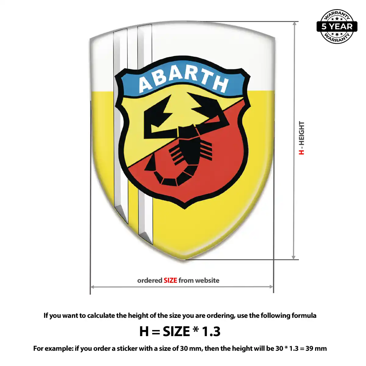 Abarth Epoxy Domed Sticker Resin Luxe