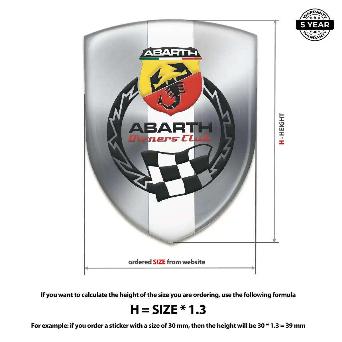 Abarth Epoxy Domed Sticker Signature Grade
