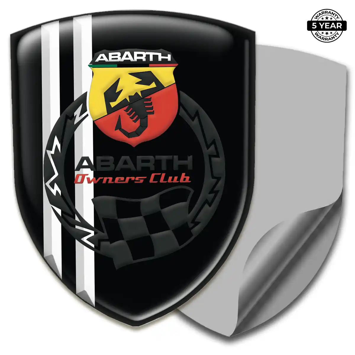 Abarth Epoxy Domed Sticker Sleek Style