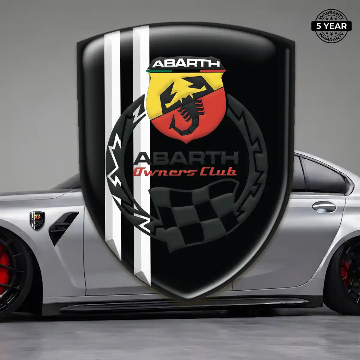Abarth Epoxy Domed Sticker Sleek Style