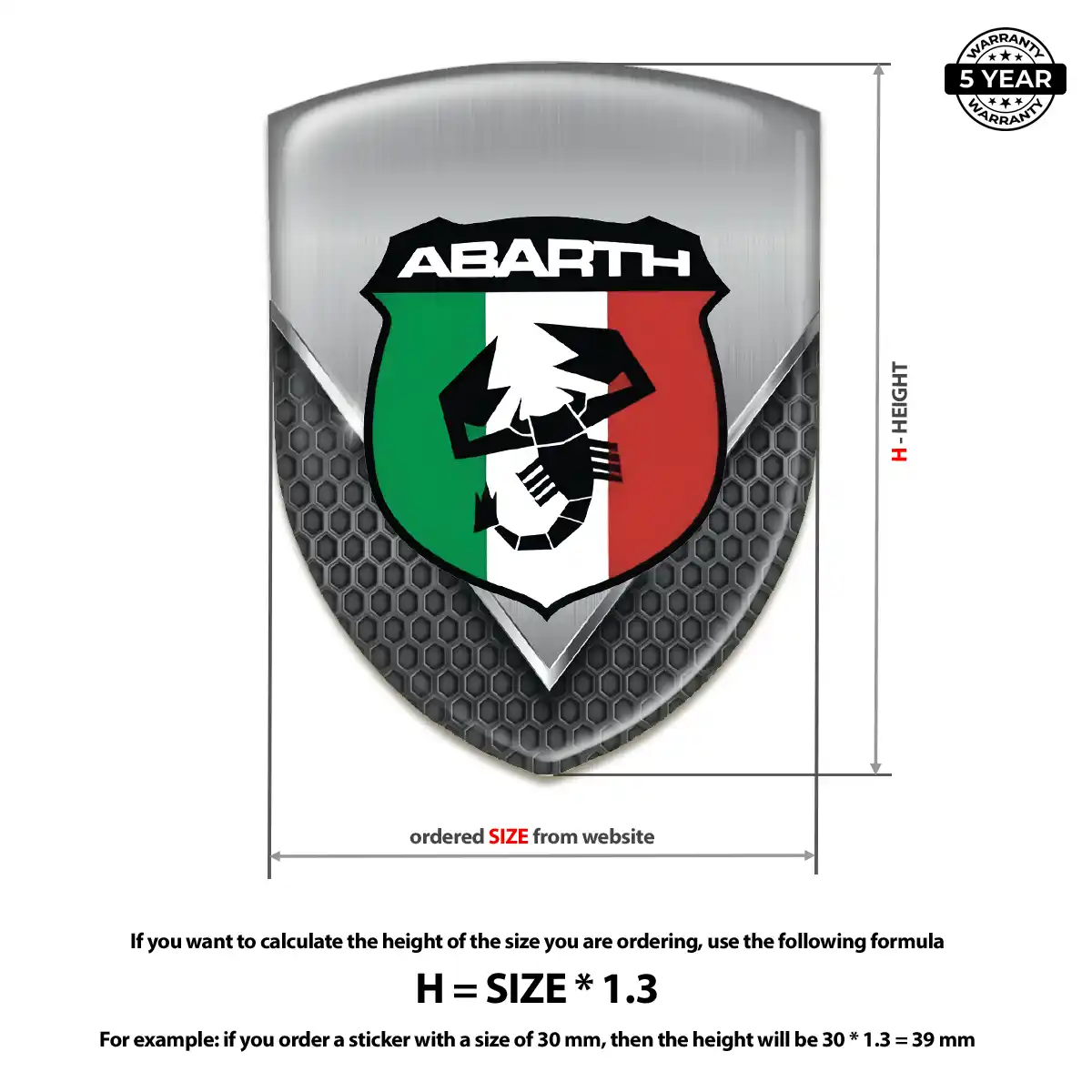 Abarth Epoxy Domed Sticker Superior Craft