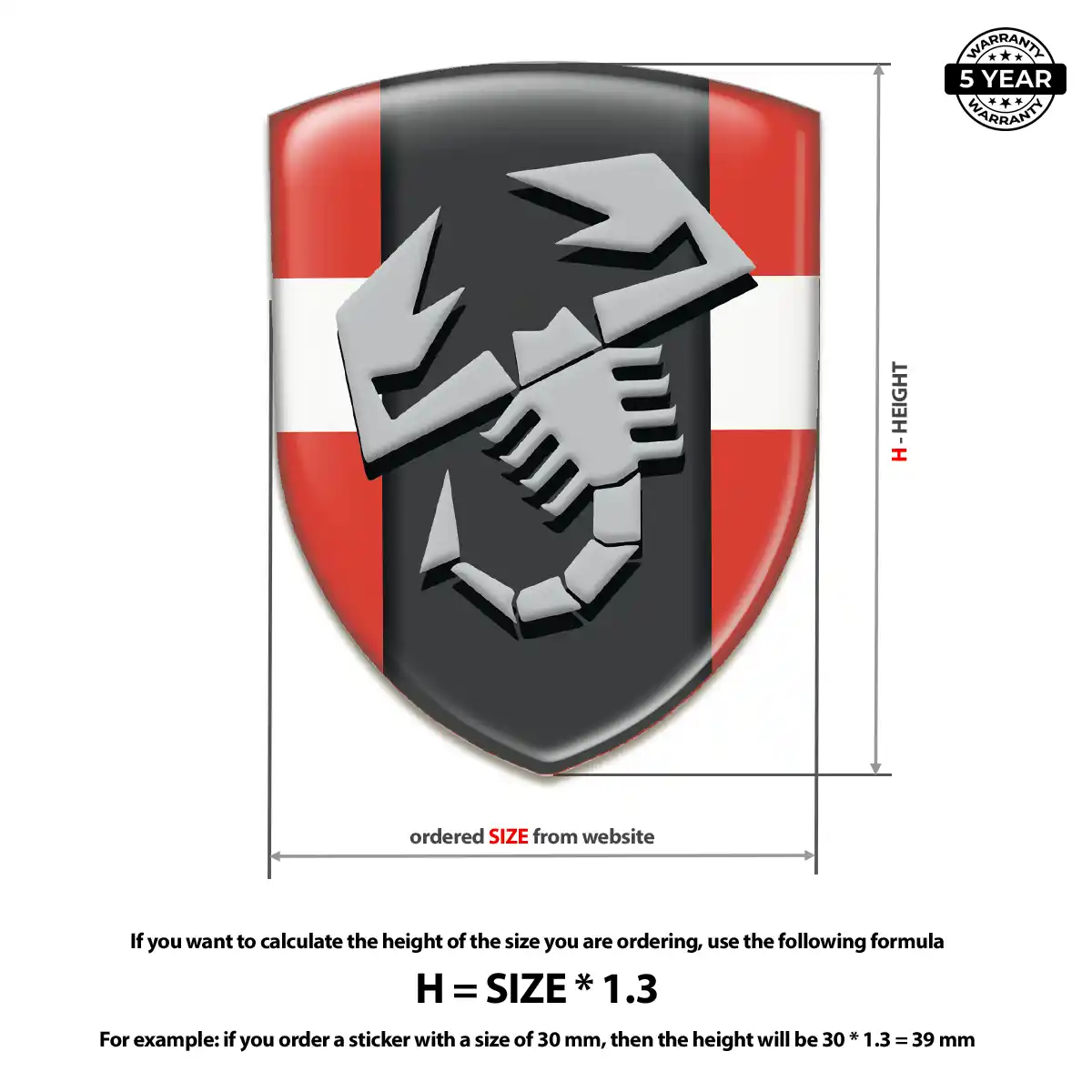 Abarth Gel Badge Sticker Auto Tuning