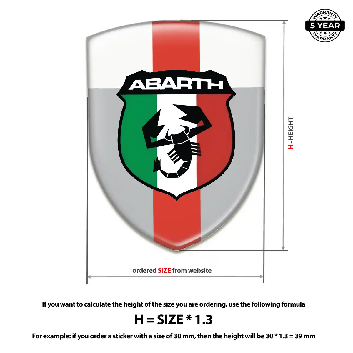 Abarth Gel Badge Sticker Deluxe Edition