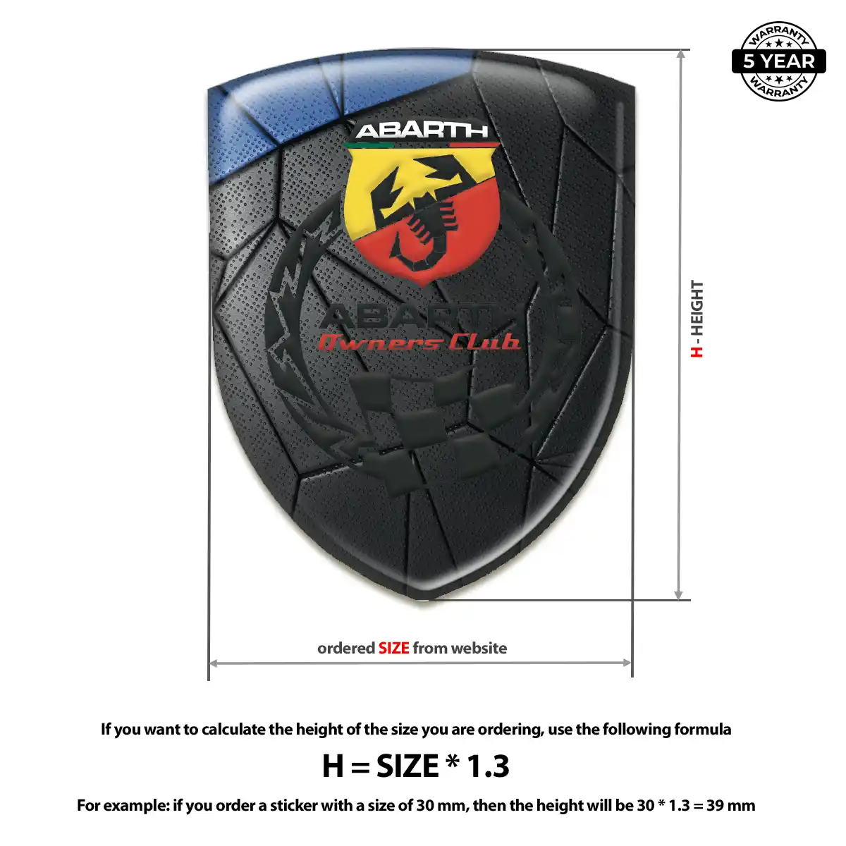 Abarth Gel Badge Sticker Elite Edition