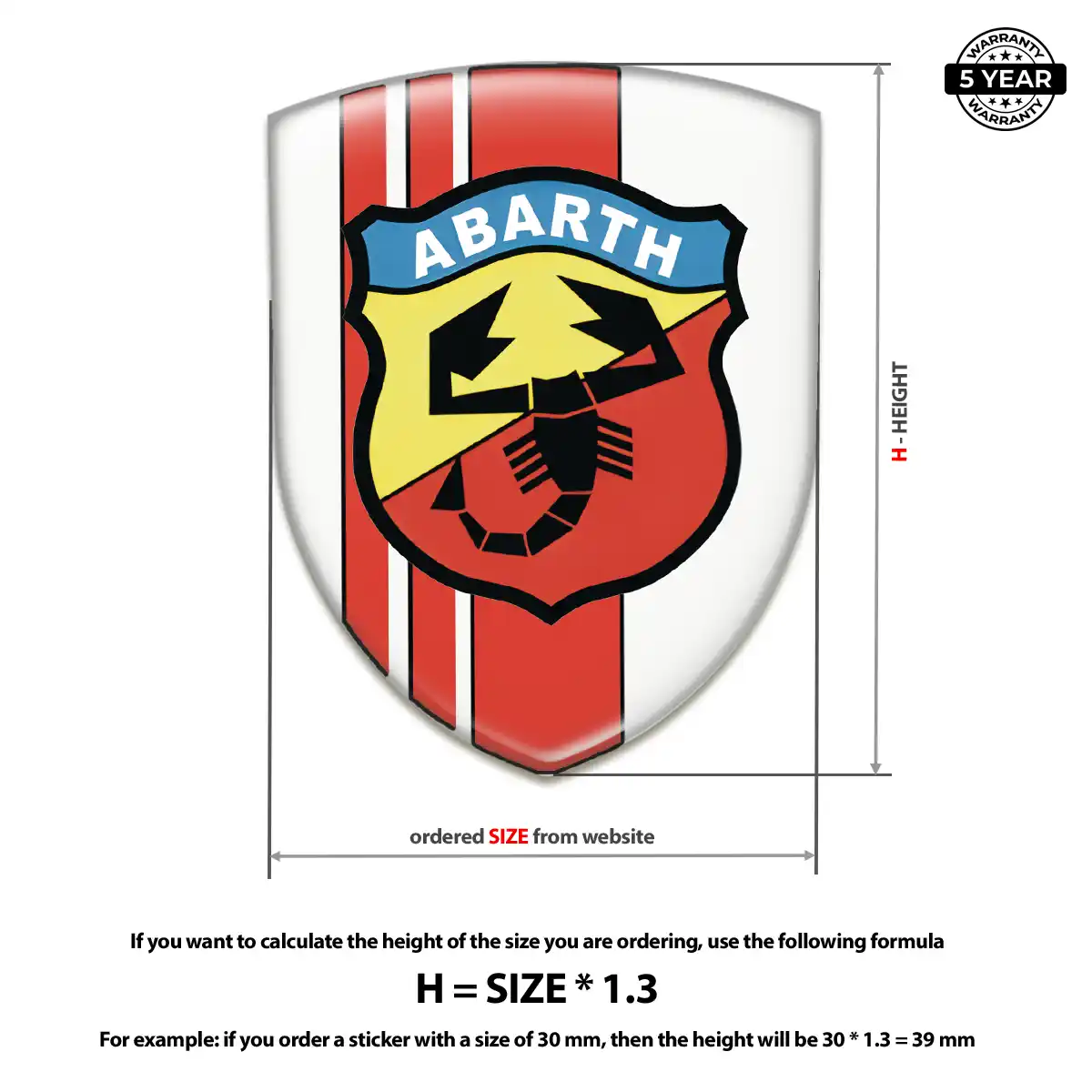 Abarth Gel Badge Sticker Interior Elegance