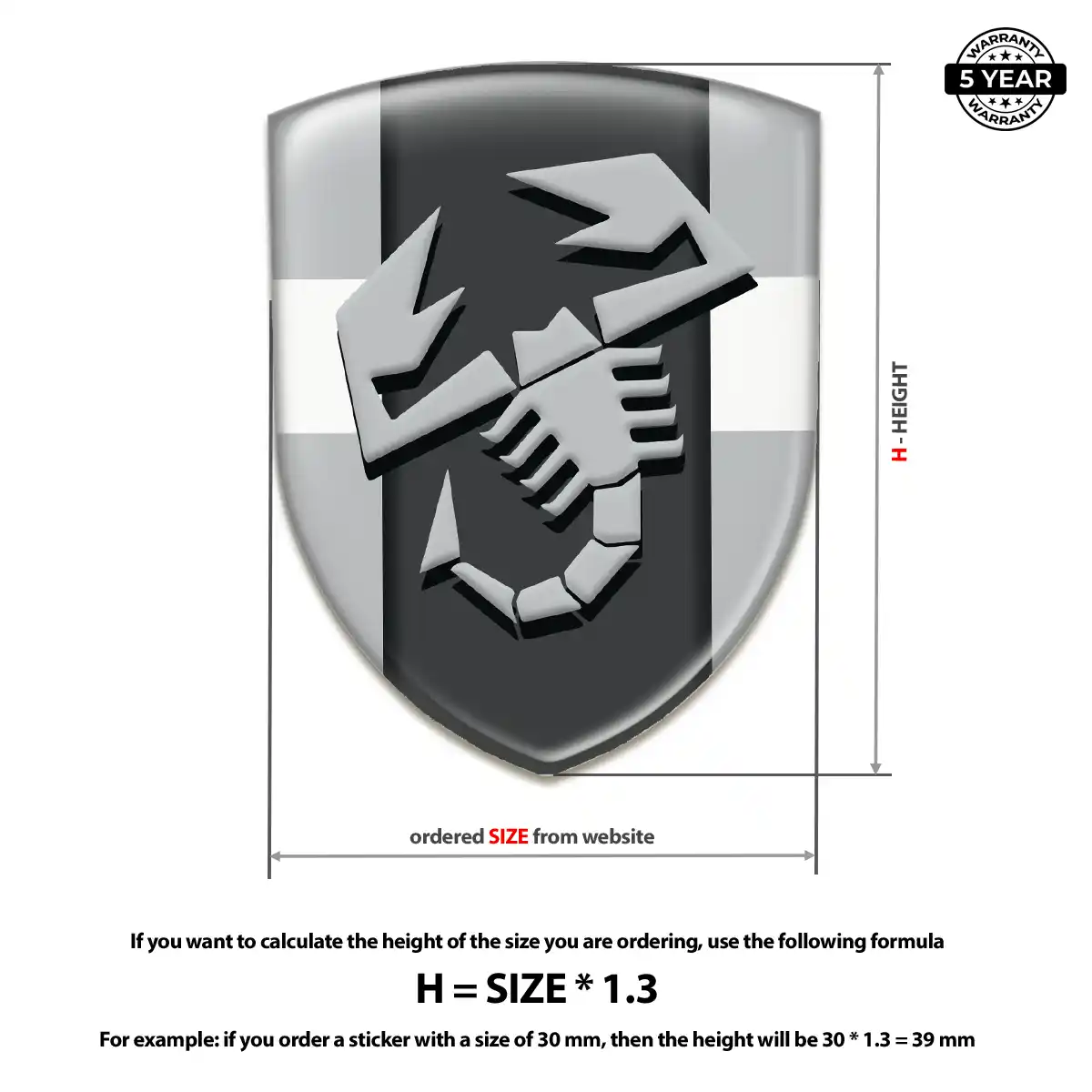 Abarth Gel Badge Sticker Performance Style