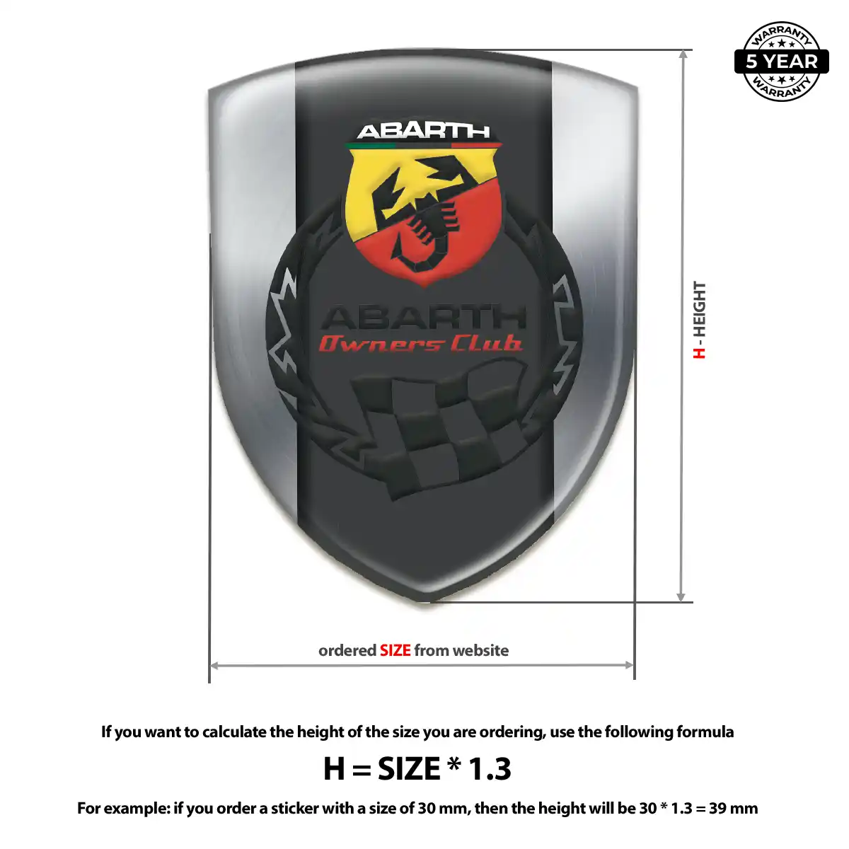 Abarth Gel Badge Sticker Prestige Line