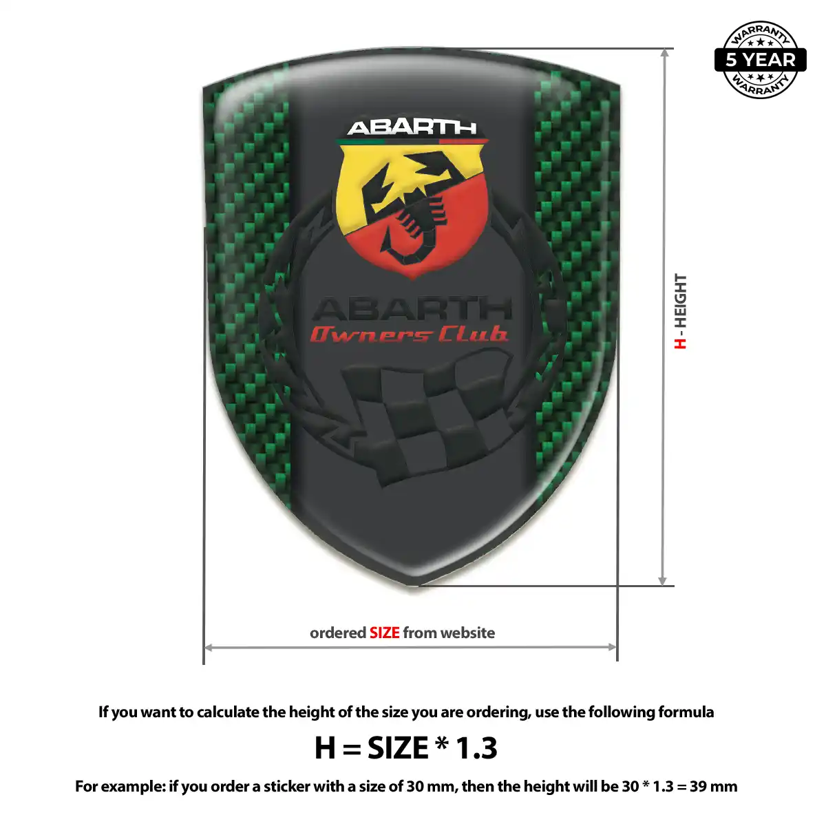 Abarth Gel Badge Sticker Prime Quality