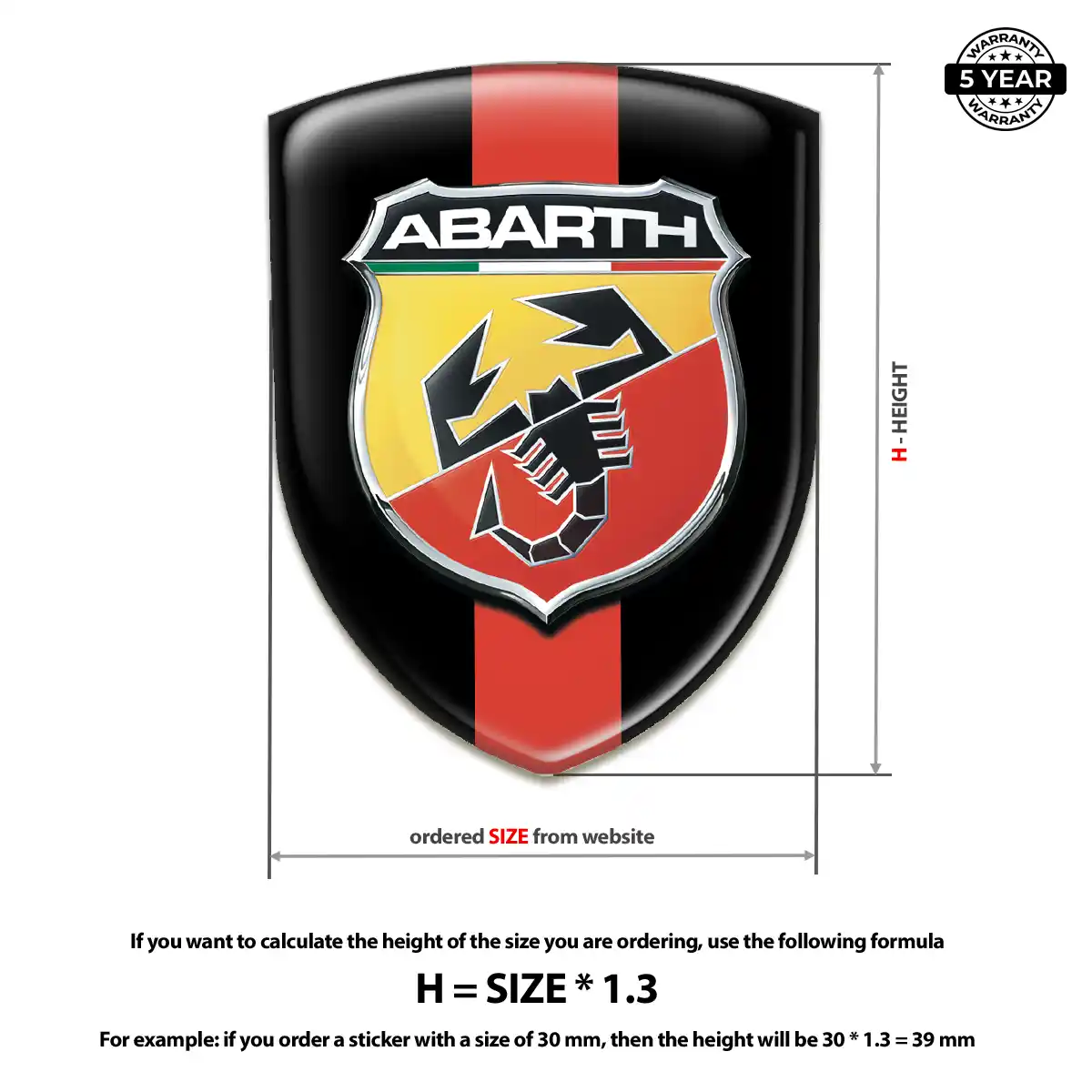 Abarth Gel Badge Sticker Refined Design