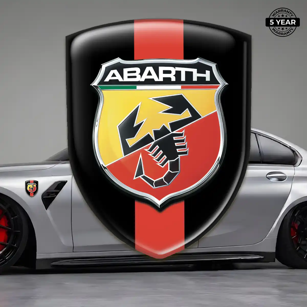 Abarth Gel Badge Sticker Refined Design