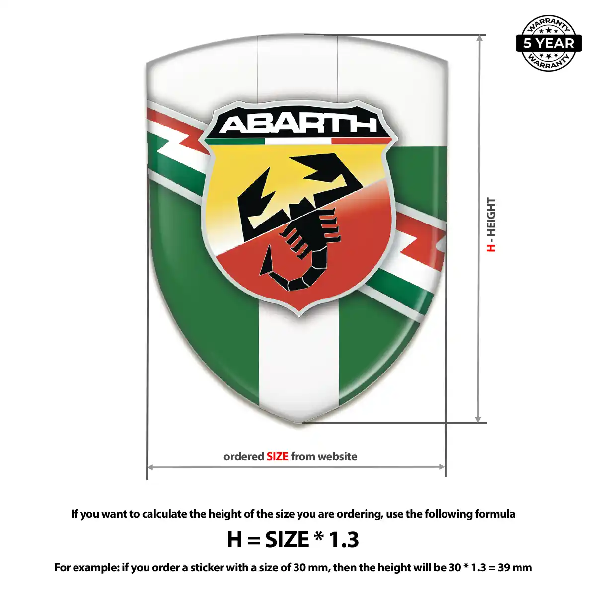 Abarth Gel Badge Sticker Resin Luxe