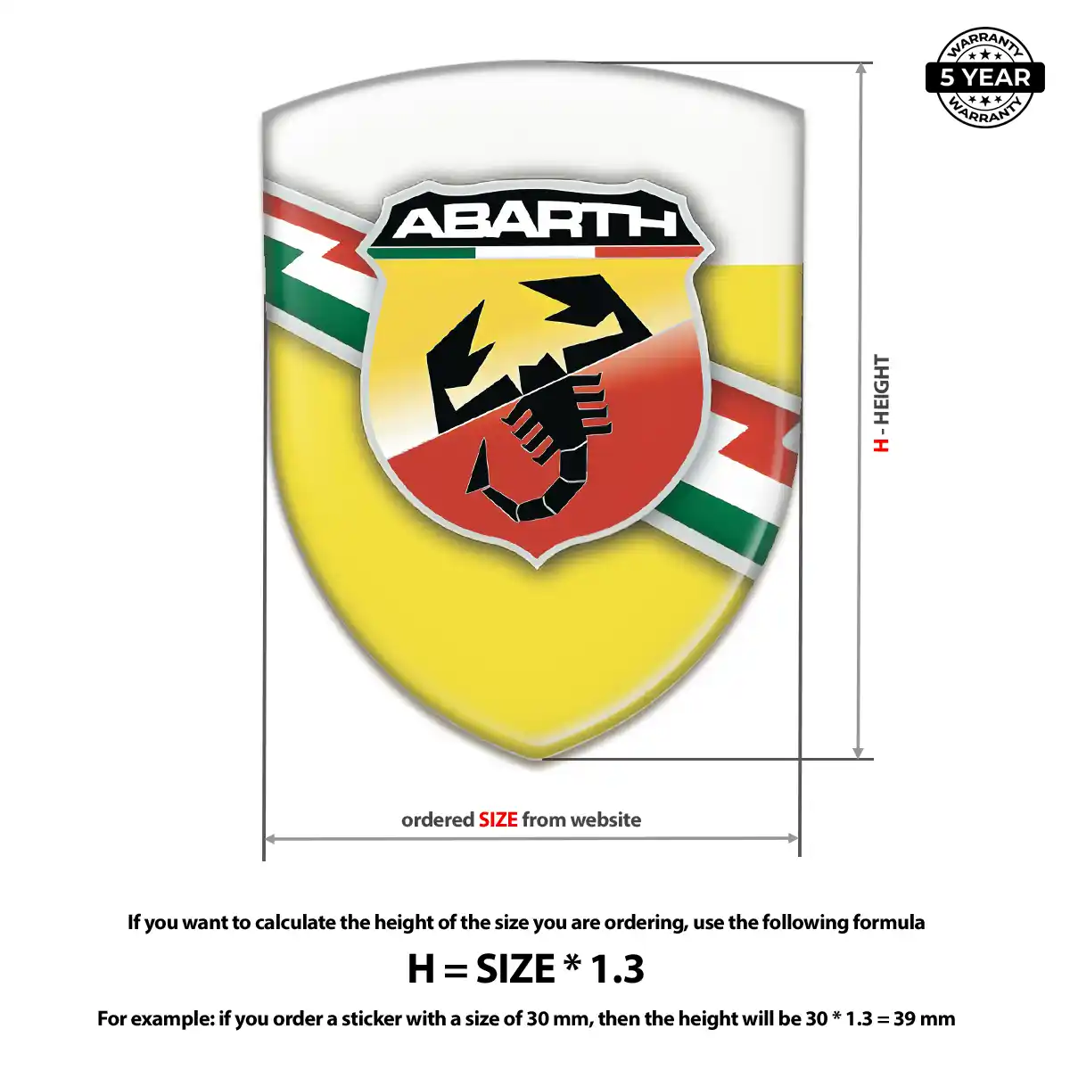 Abarth Gel Badge Sticker Signature Grade