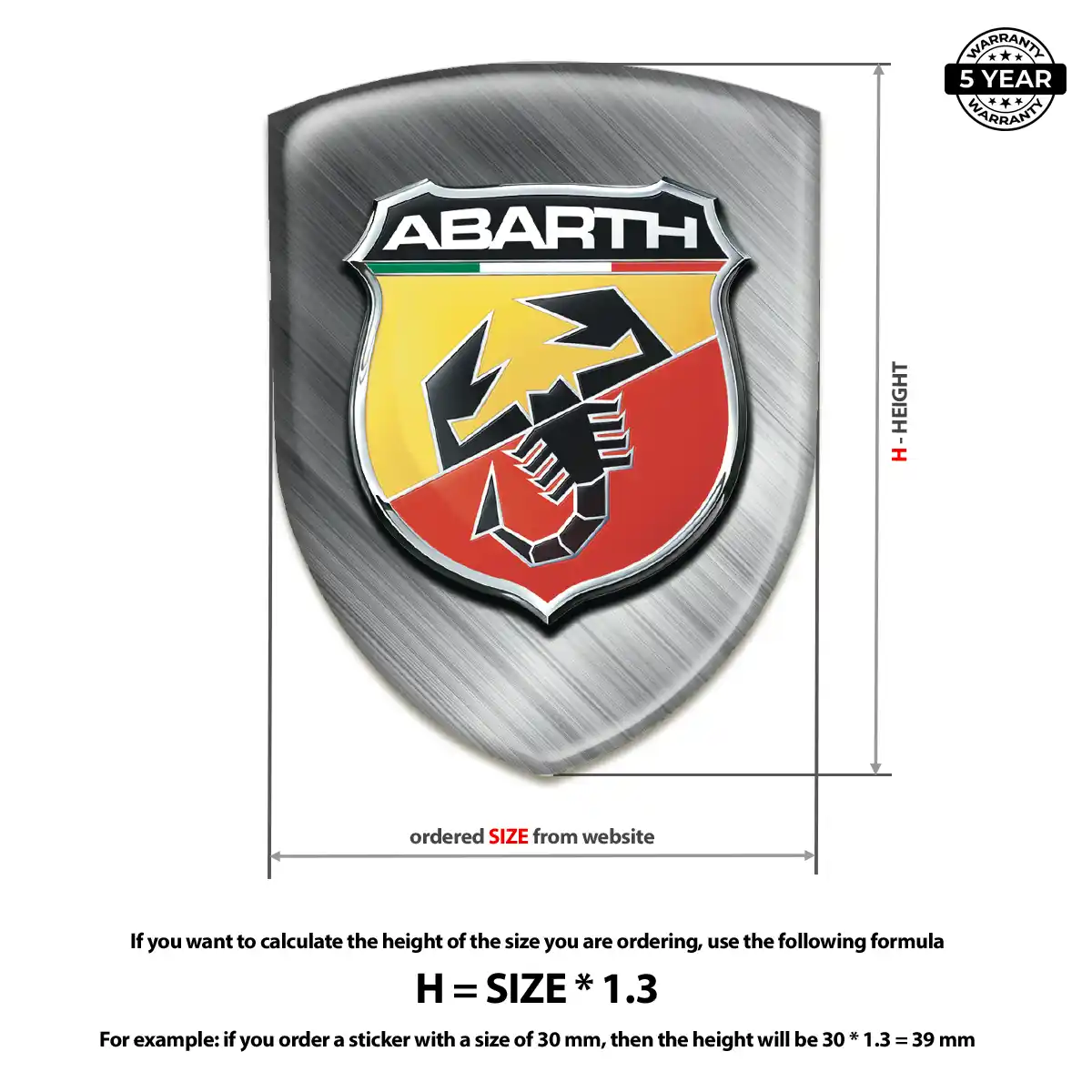 Abarth Gel Badge Sticker Sleek Style