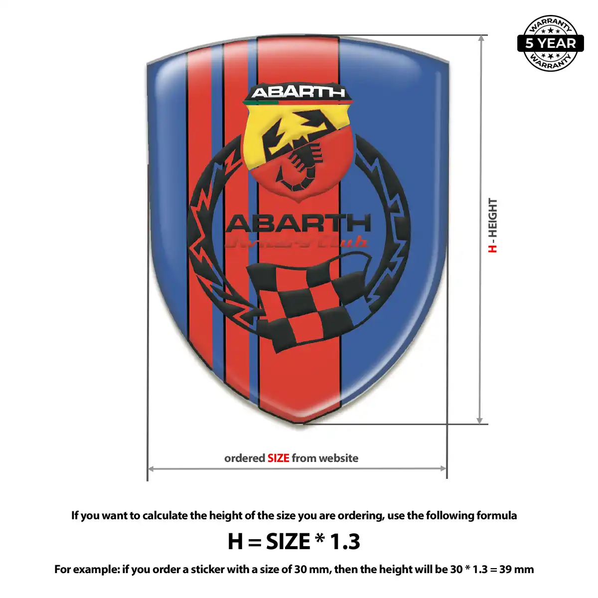 Abarth Gel Badge Sticker Superior Craft