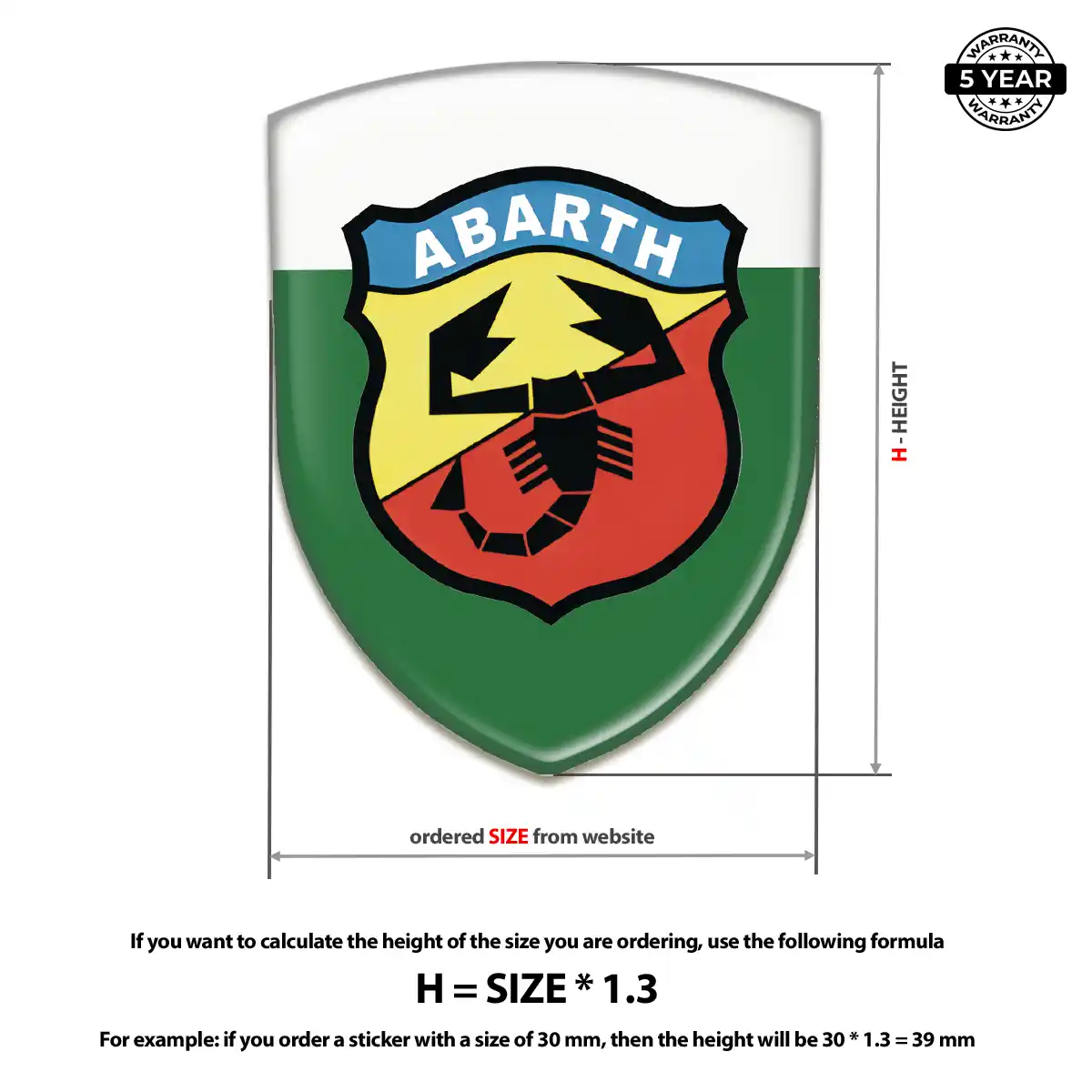 Abarth Gel Emblem Sticker Cabin Style