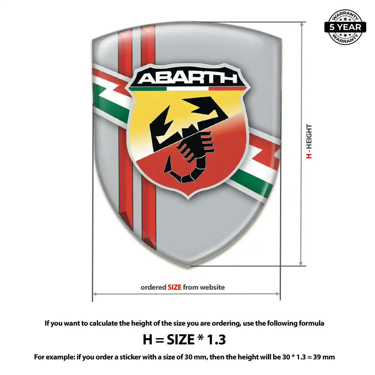 Abarth Gel Emblem Sticker Elite Finish