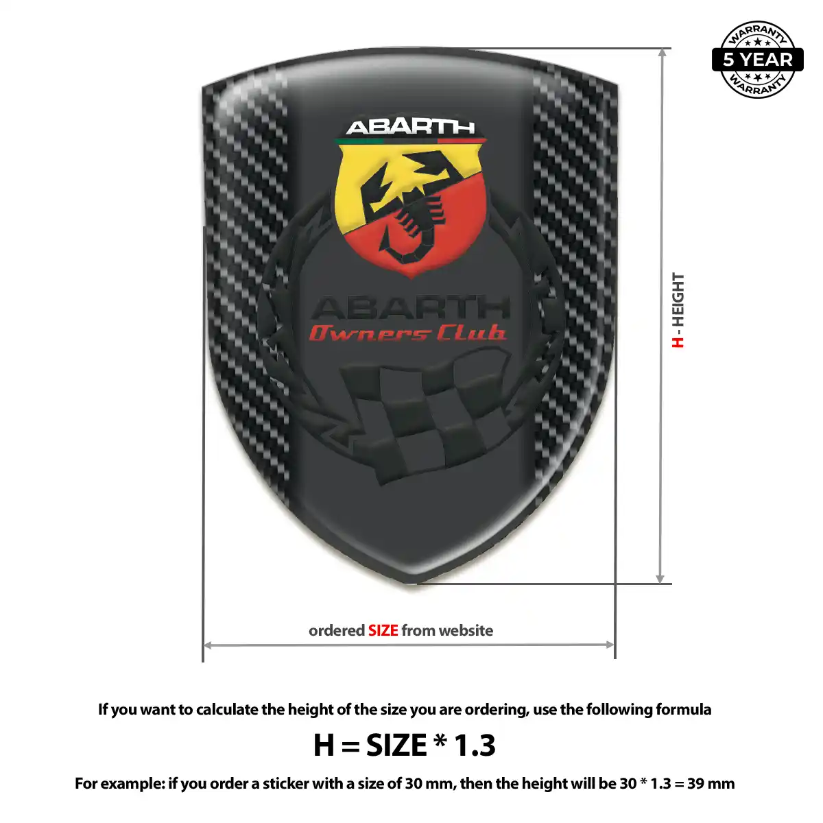 Abarth Gel Emblem Sticker Exterior Luxe