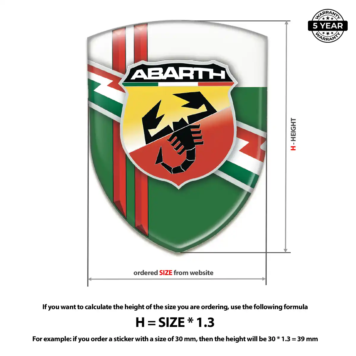 Abarth Gel Emblem Sticker Interior Luxe