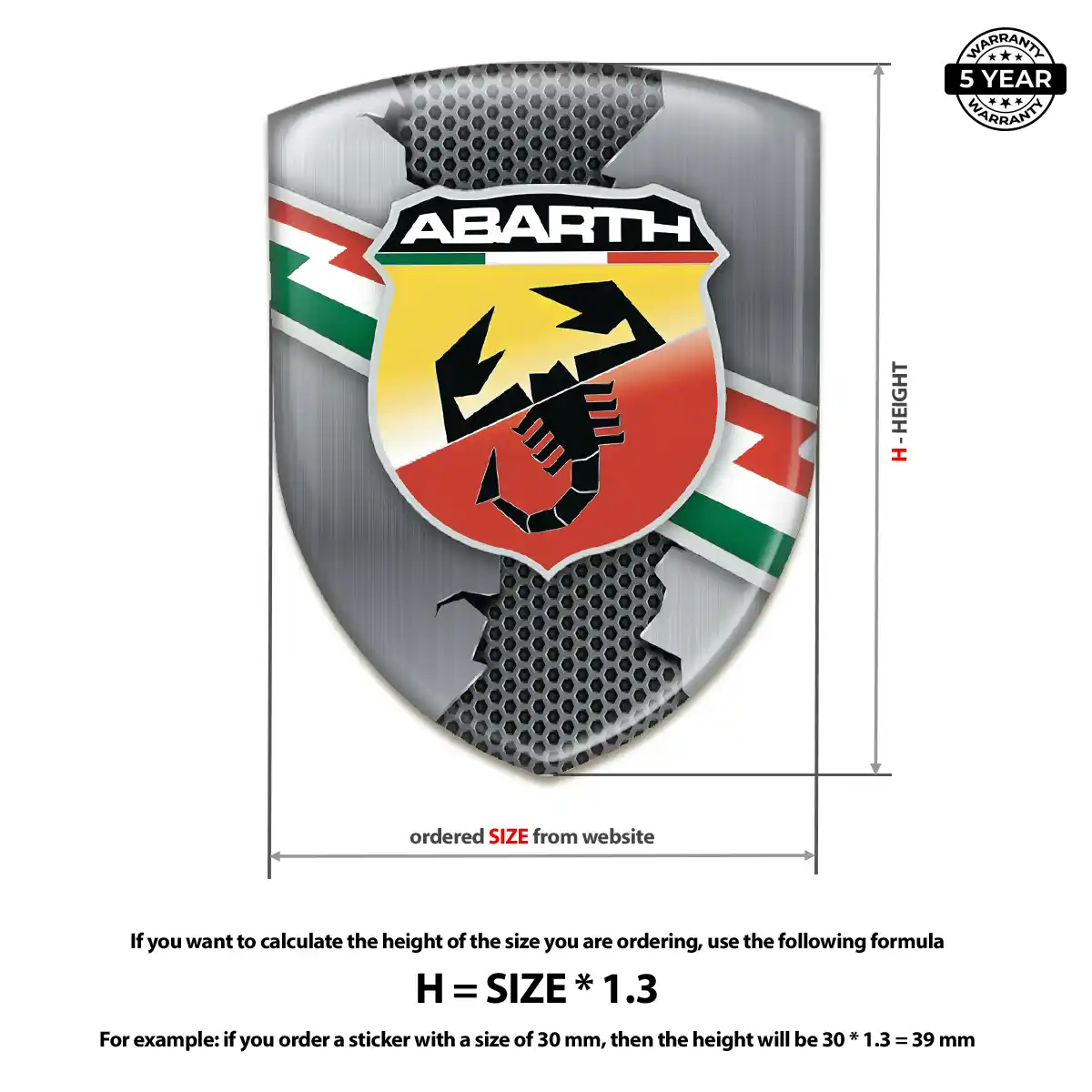 Abarth Gel Emblem Sticker Opulent Line