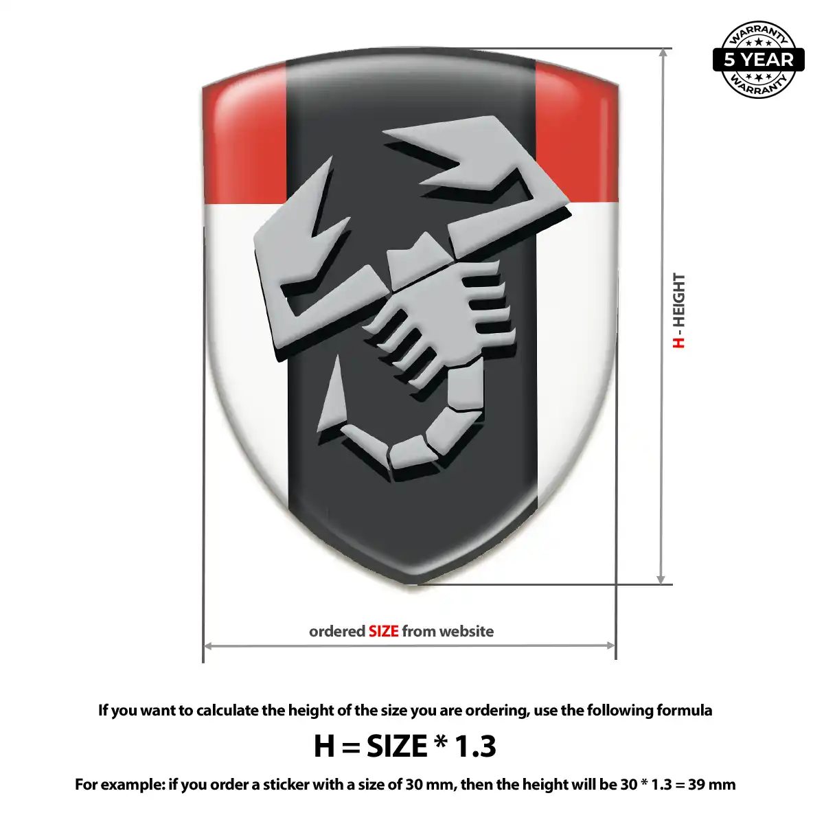Abarth Gel Emblem Sticker Outer Style