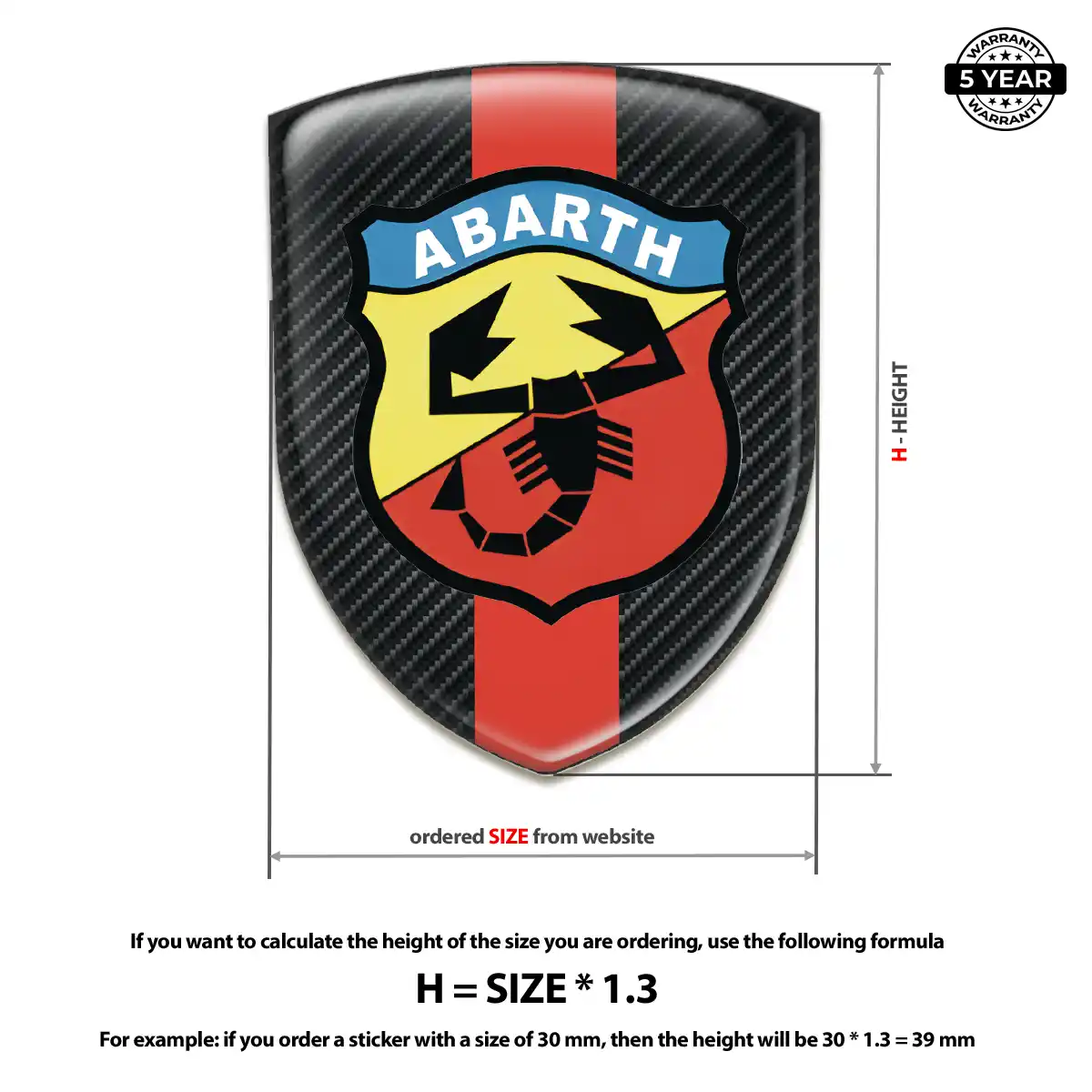 Abarth Gel Emblem Sticker Performance Style