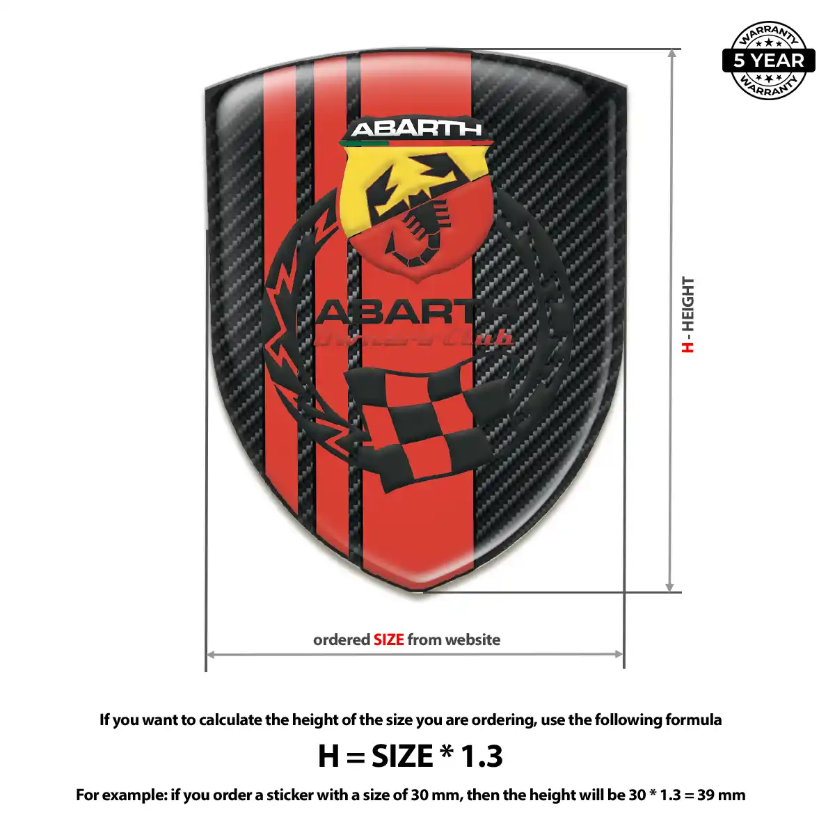 Abarth Gel Emblem Sticker Premium Dome