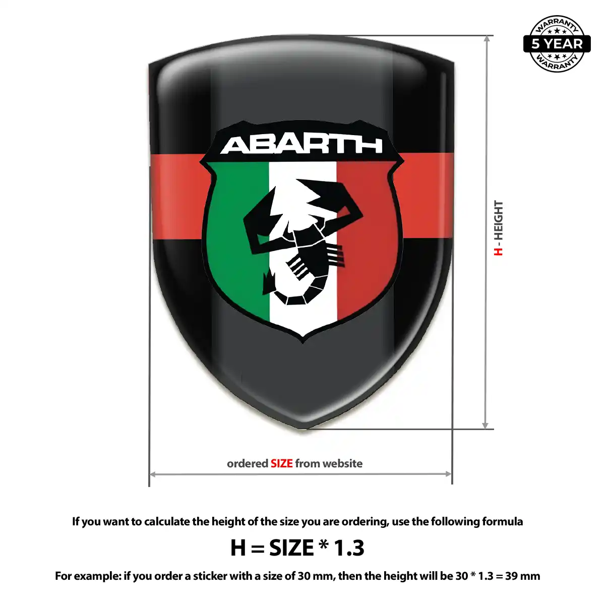Abarth Gel Emblem Sticker Prime Quality