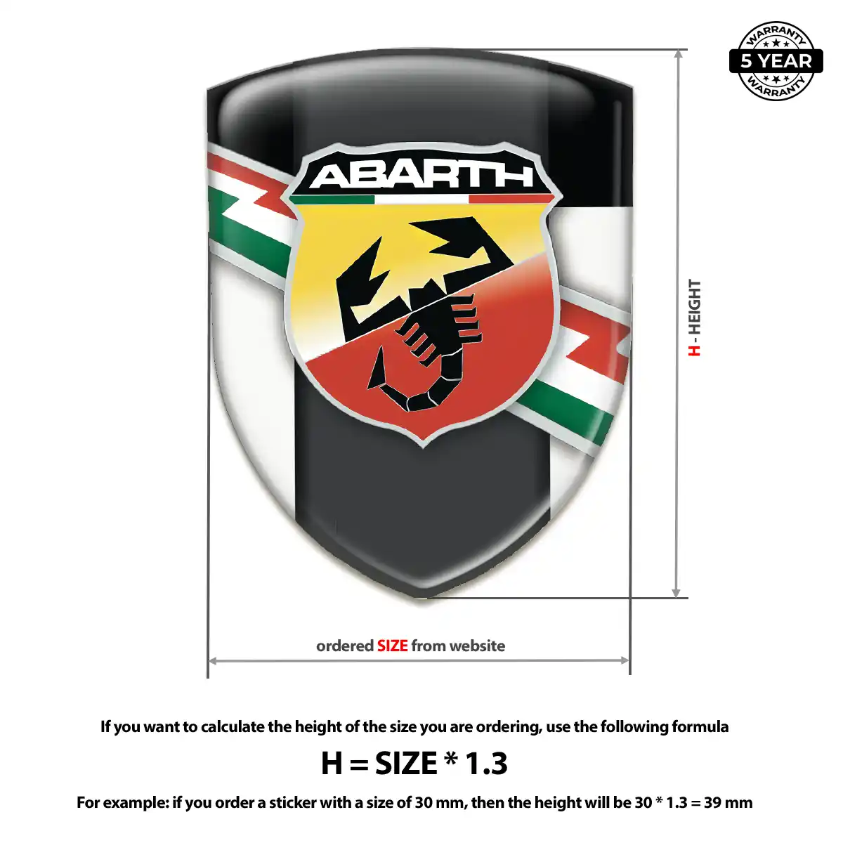 Abarth Gel Emblem Sticker Refined Design