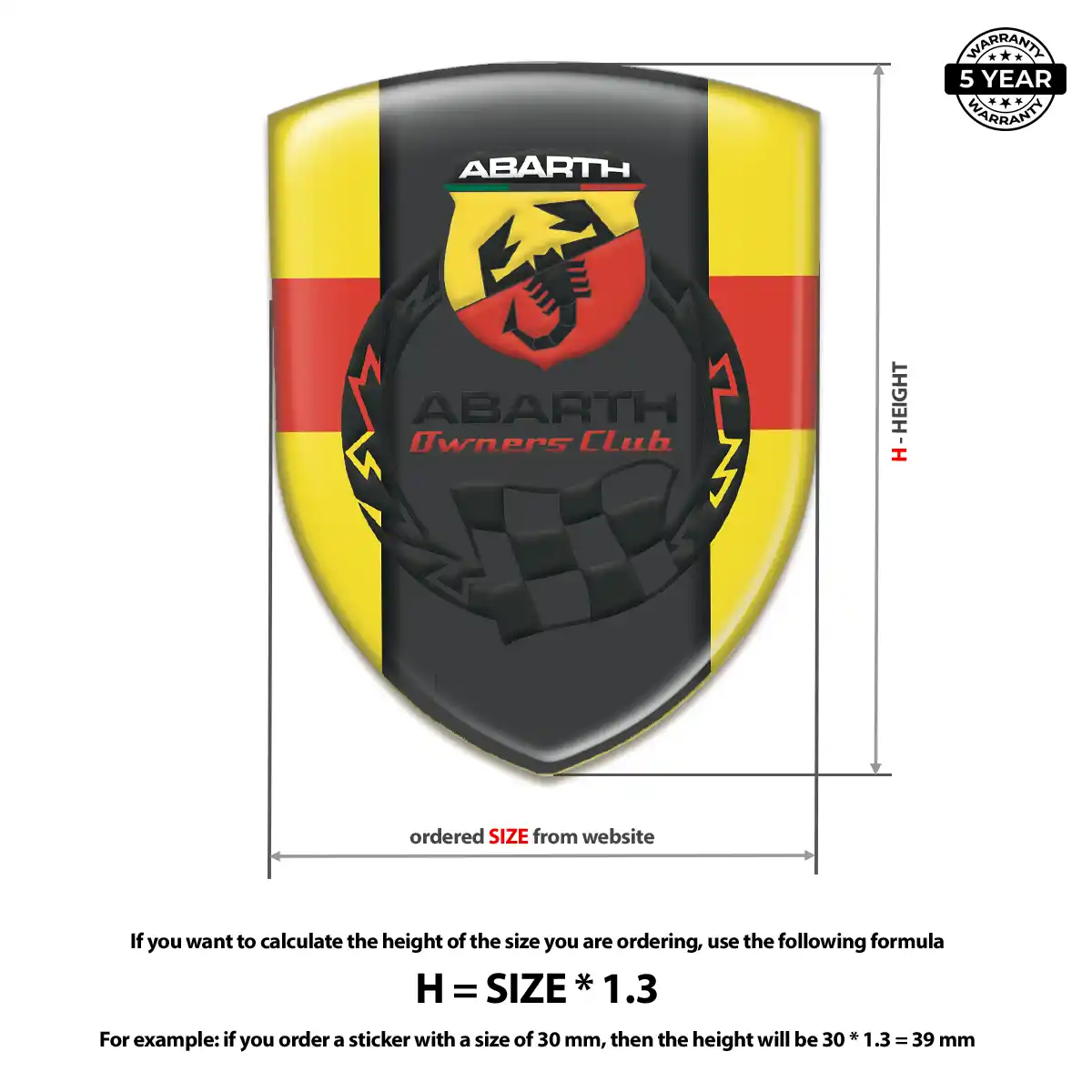 Abarth Gel Emblem Sticker Resin Luxe