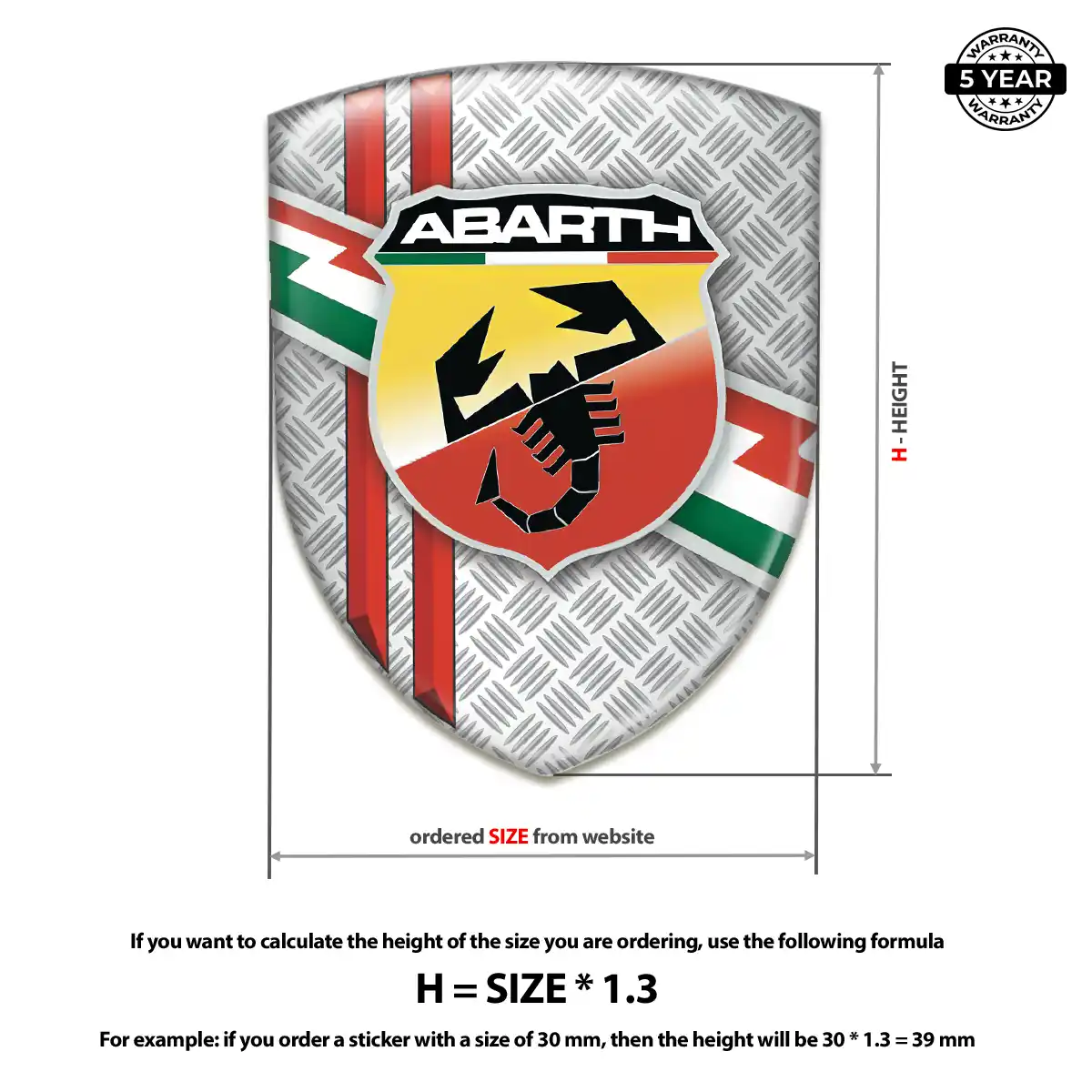 Abarth Gel Emblem Sticker Signature Grade