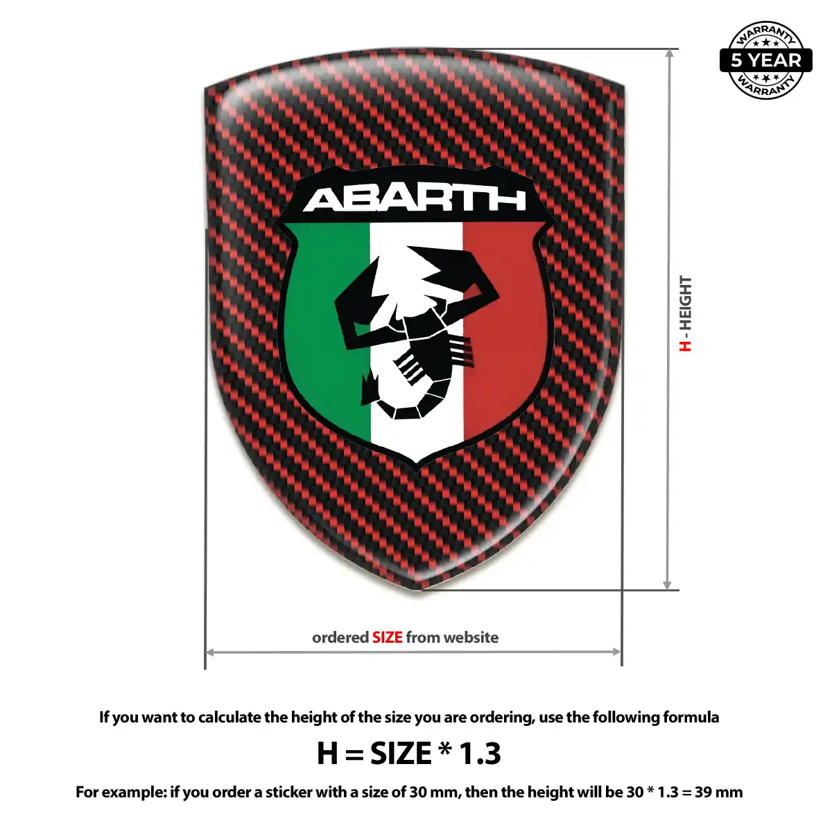 Abarth Gel Emblem Sticker Sleek Style