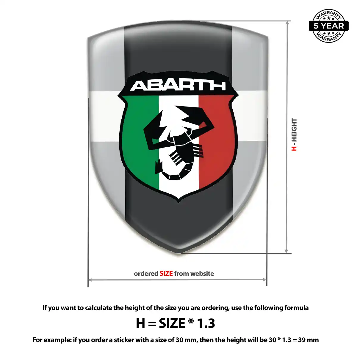 Abarth Gel Emblem Sticker Superior Craft