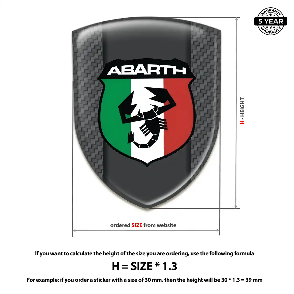 Abarth Logo Badge Resin Elite