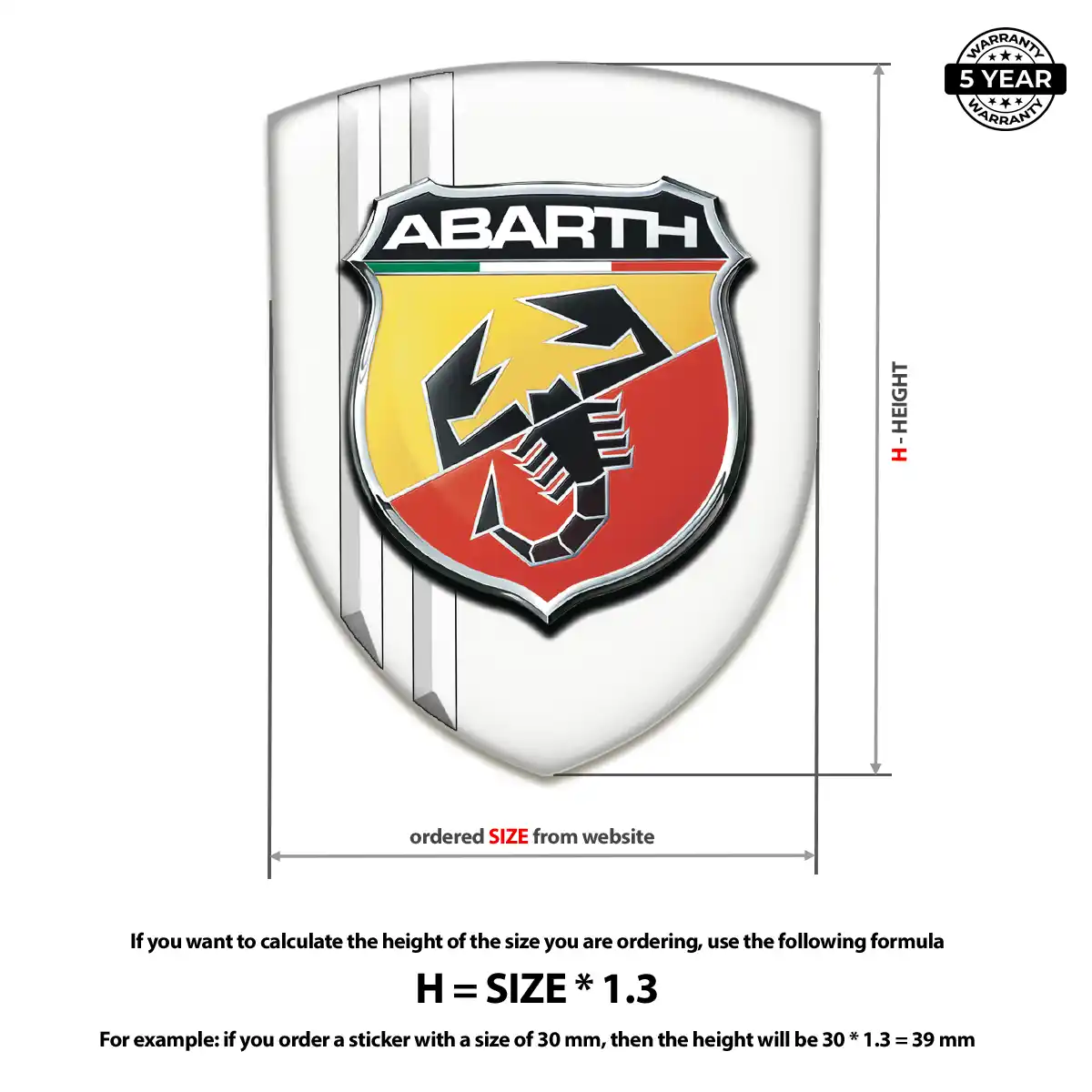 Abarth Logo Badge Resin Luxe