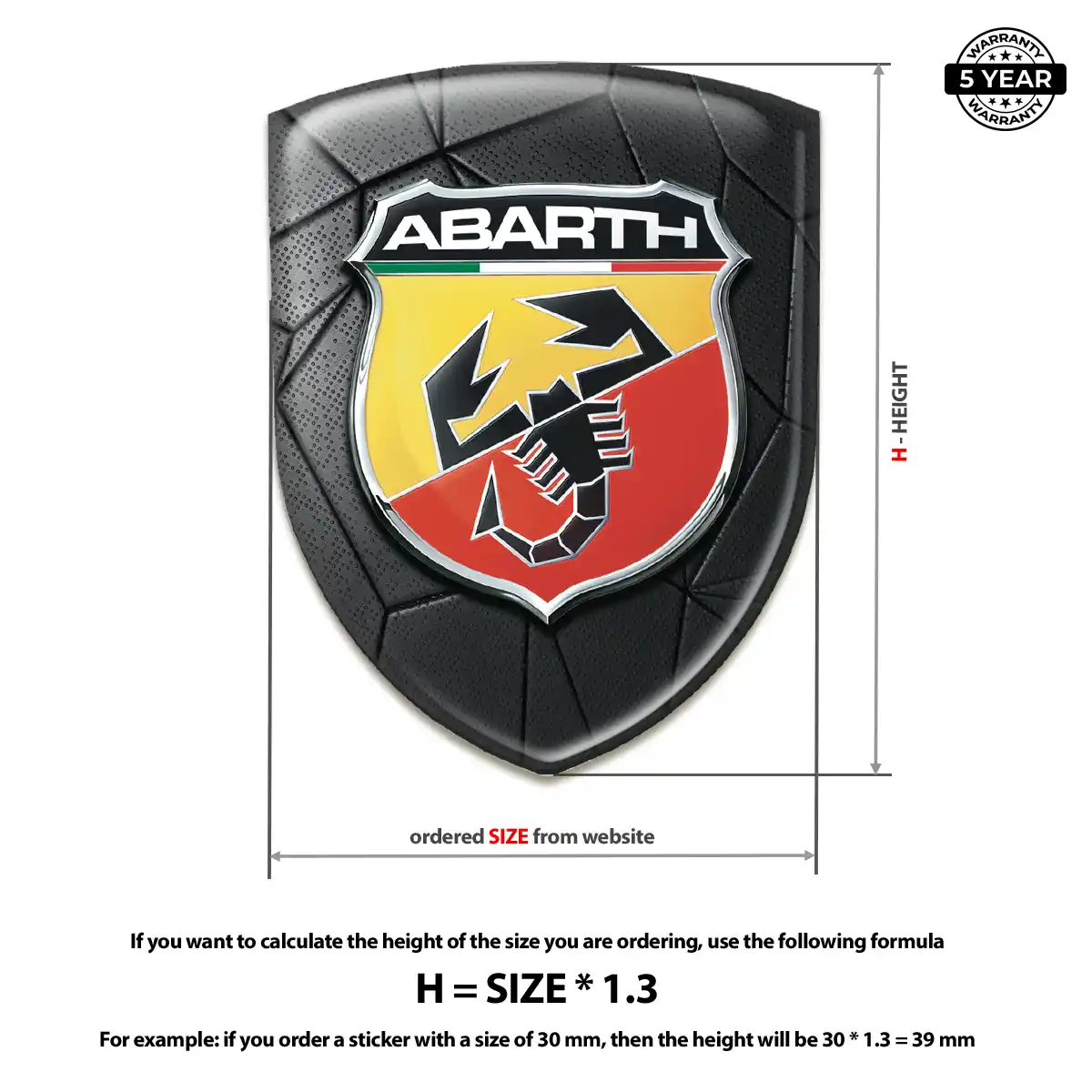 Abarth Logo Emblem Premium Dome