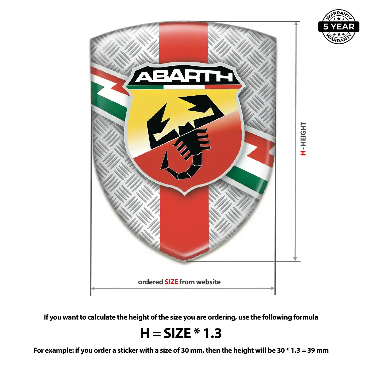 Abarth Logo Sticker Premium Dome