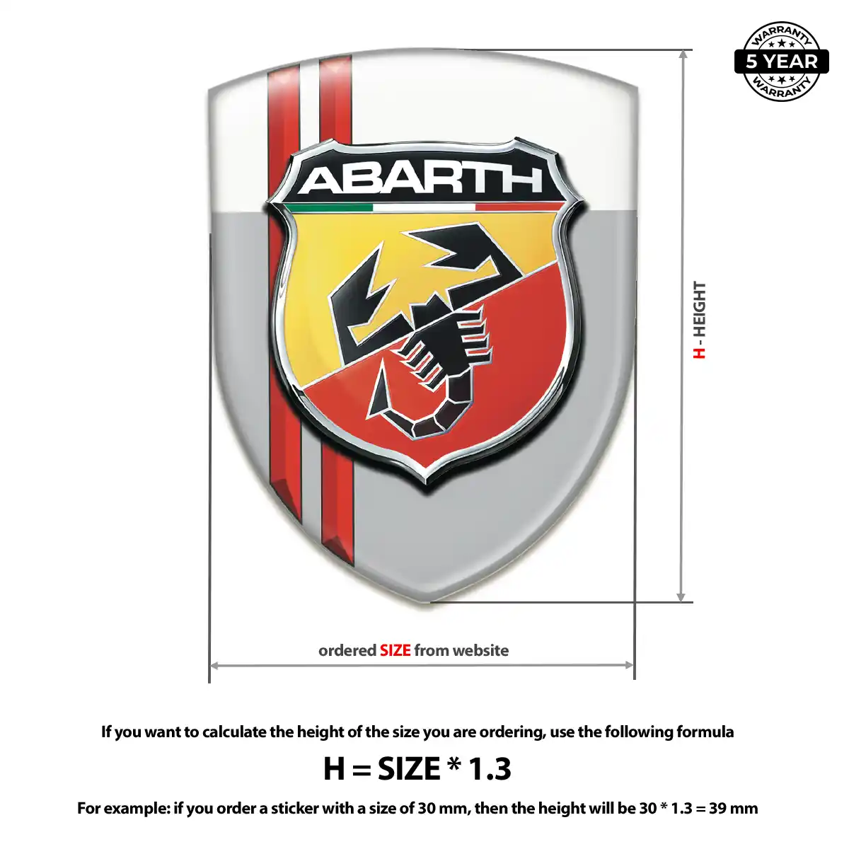 Abarth Logo Sticker Resin Luxe