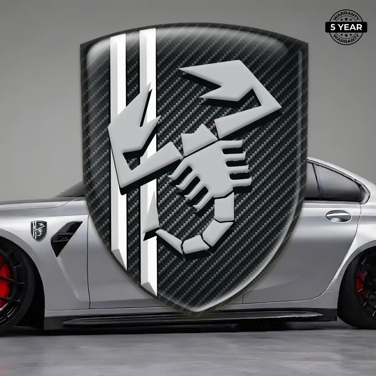 Abarth Polyurethane Domed Sticker Auto Tuning