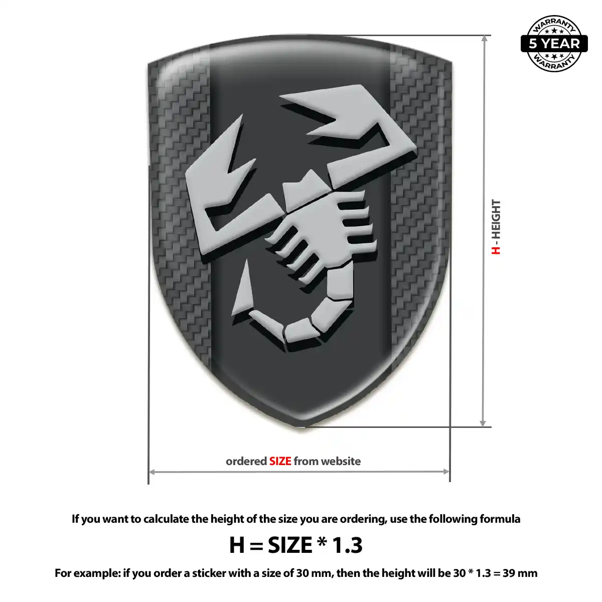 Abarth Polyurethane Domed Sticker Deluxe Edition