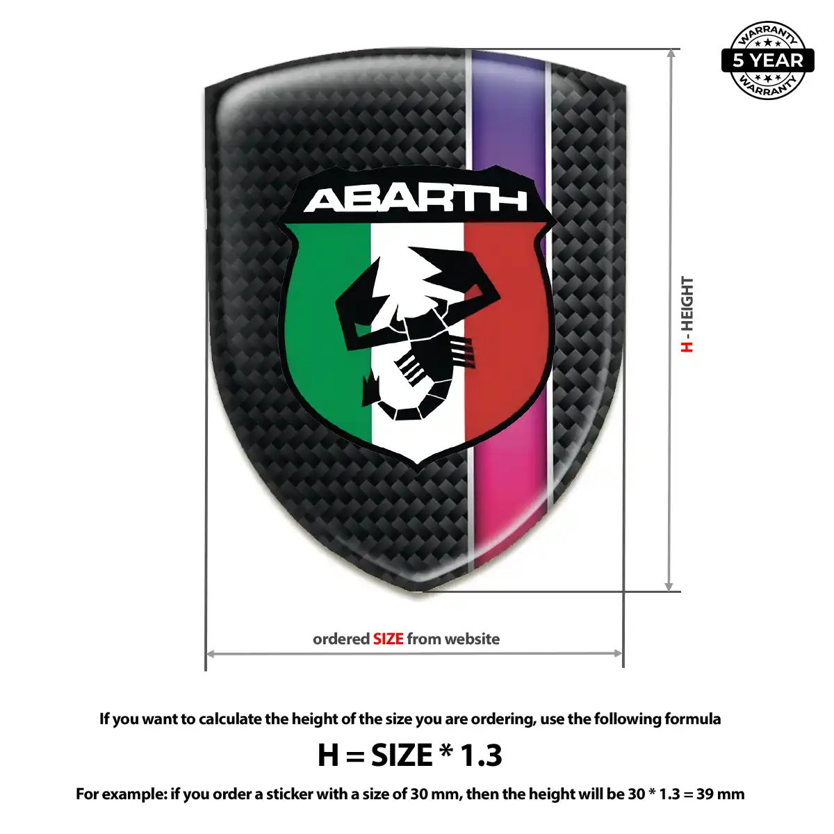 Abarth Polyurethane Domed Sticker Elite Edition