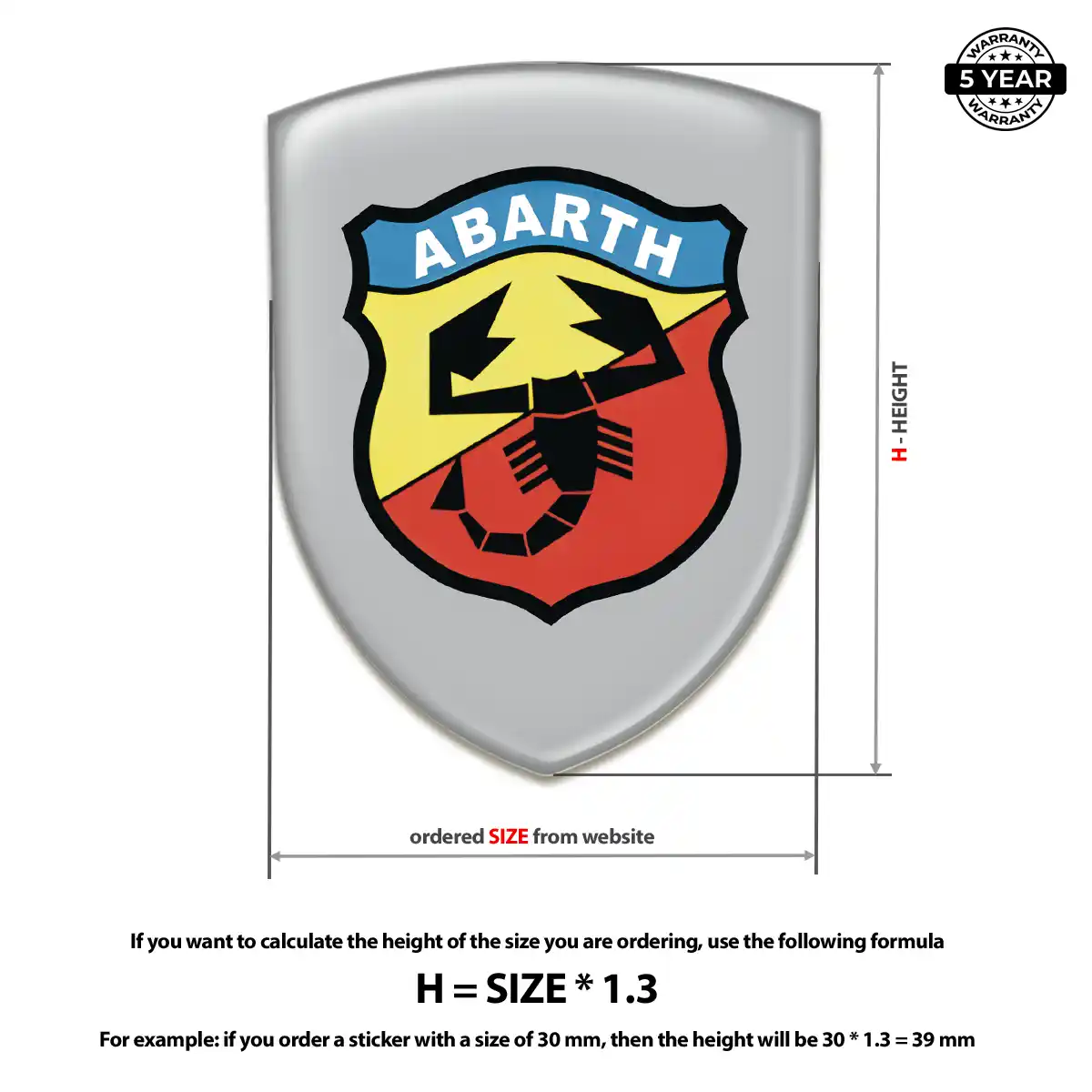 Abarth Polyurethane Domed Sticker Elite Finish