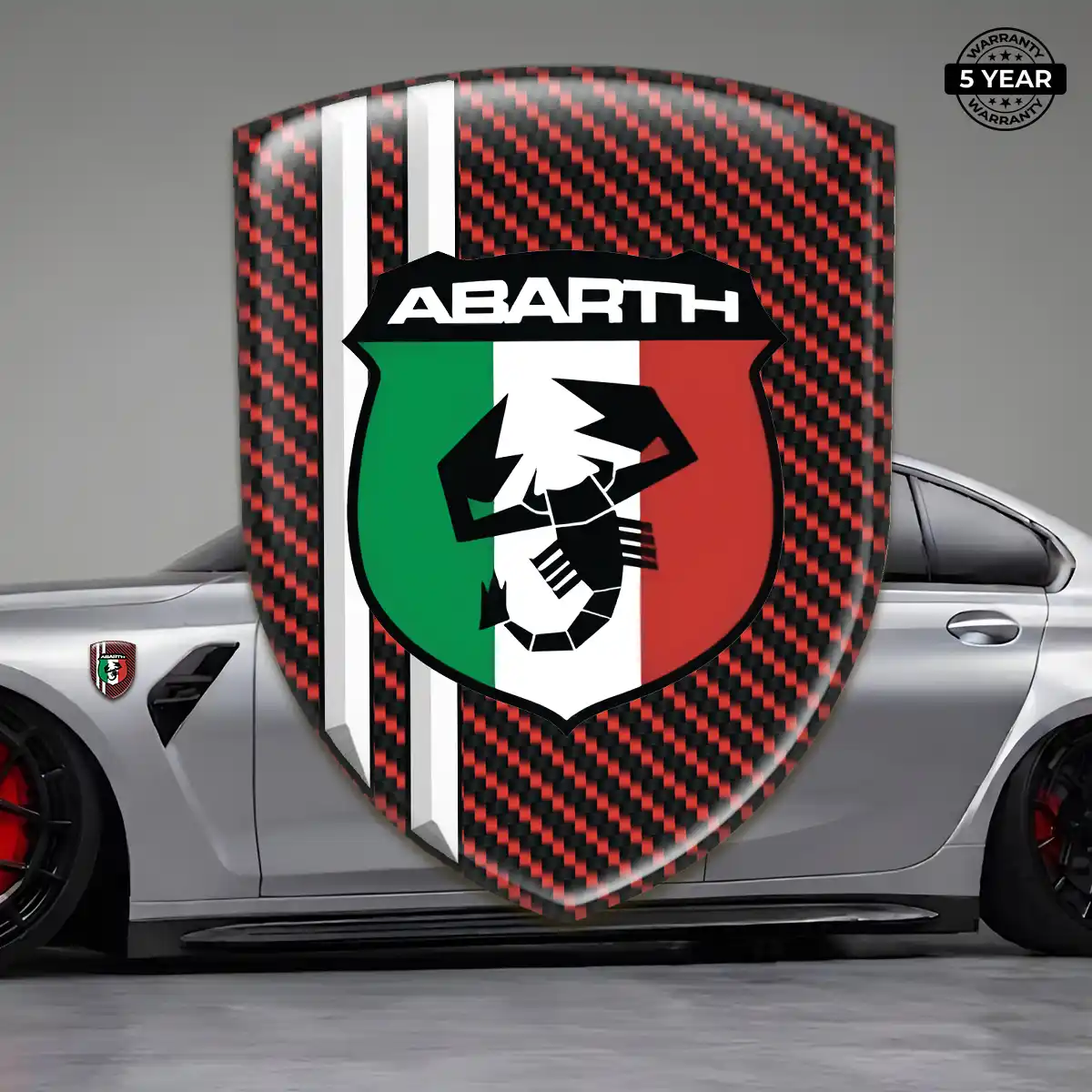 Abarth Polyurethane Domed Sticker Interior Elegance