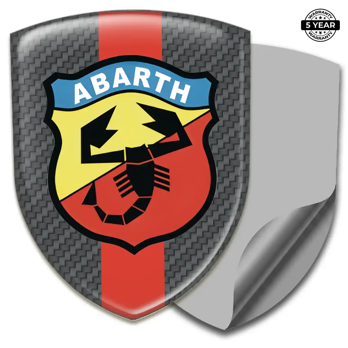 Abarth Polyurethane Domed Sticker Interior Luxe