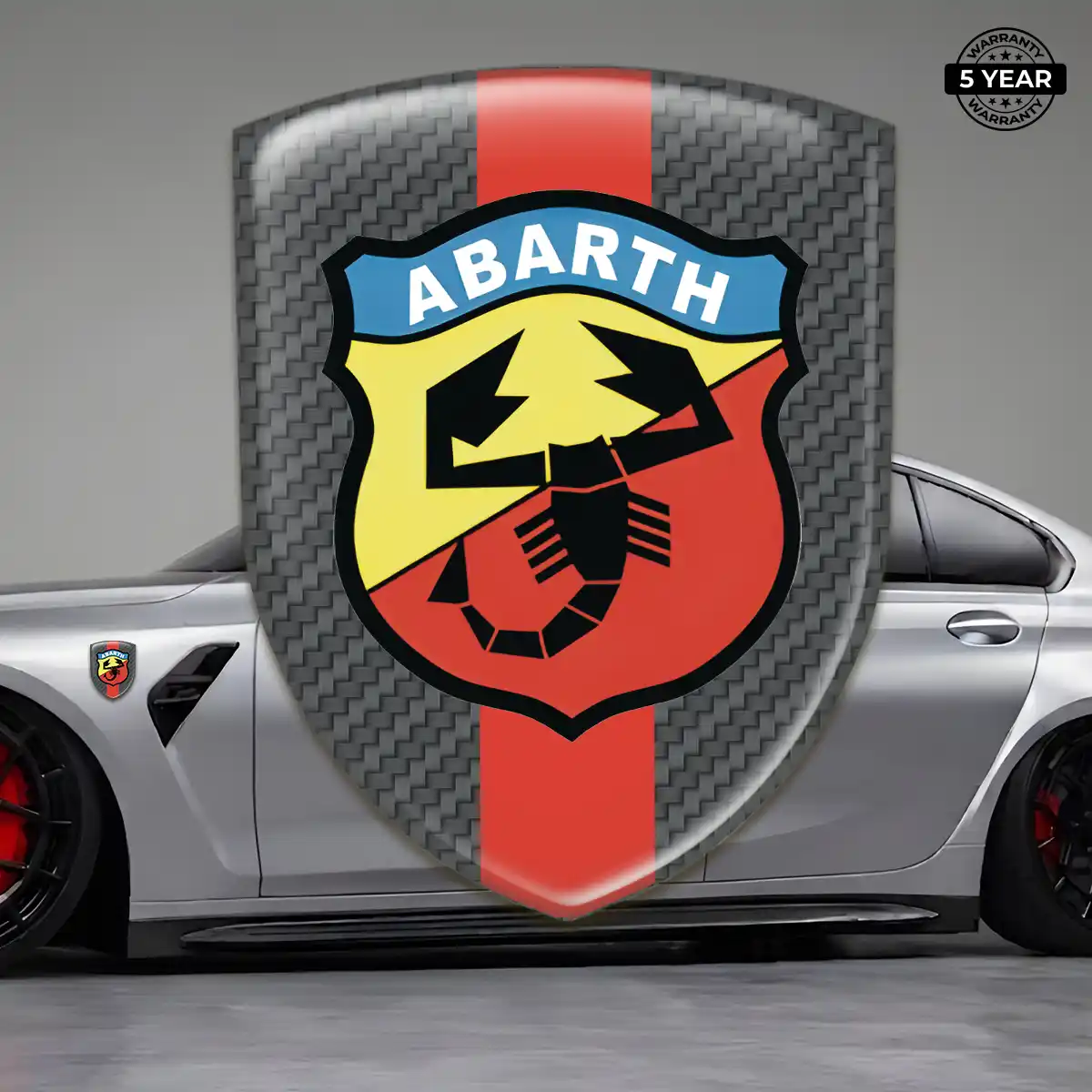 Abarth Polyurethane Domed Sticker Interior Luxe