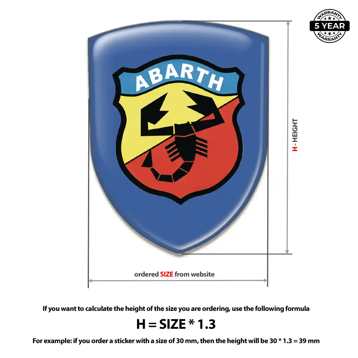 Abarth Polyurethane Domed Sticker Noble Edition