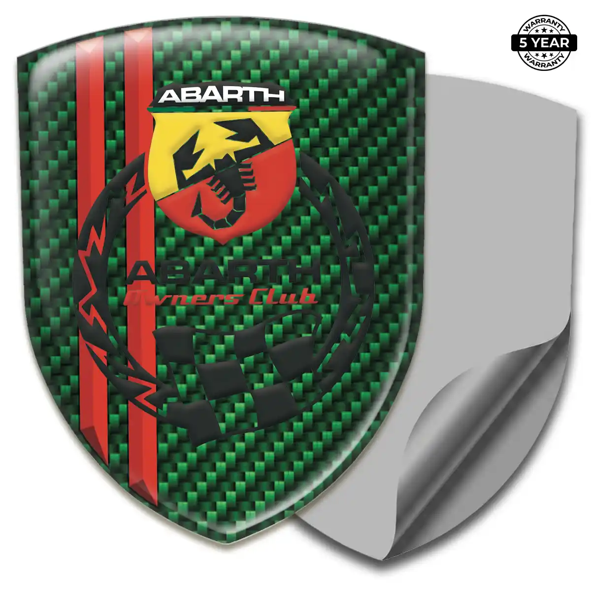 Abarth Polyurethane Domed Sticker Refined Design